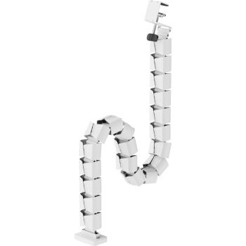 Preview: InLine® Kabelkanal flexibel, höhenverstellbare Tische mit Tischklemme, weiß