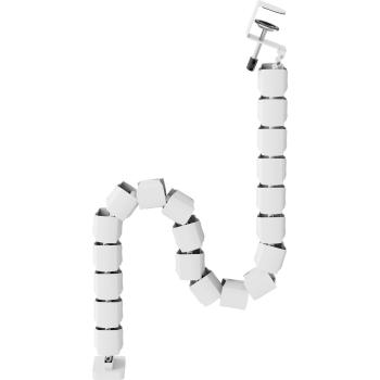 Preview: InLine® Kabelkanal flexibel, höhenverstellbare Tische mit Tischklemme, weiß