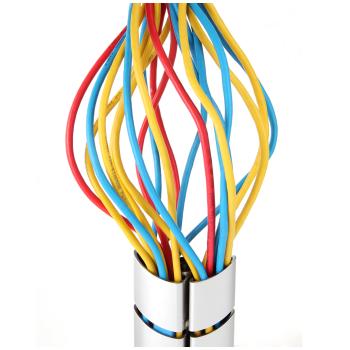 Preview: InLine® Kabelkanal flexibel, vertikal für Tische, 2 Kammern, 0,80m, silber