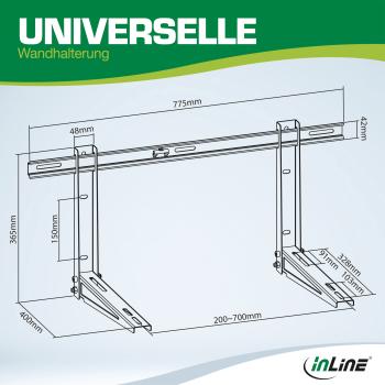 InLine® Halterung für Split Klimaanlage Außengerät oder Wärmepumpe, weiß