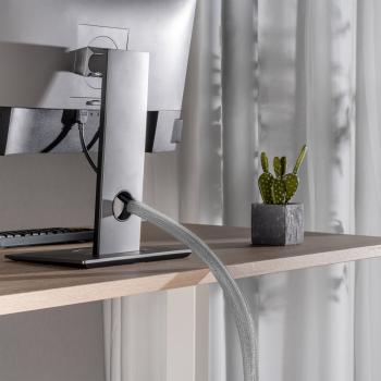 Preview: InLine® Kabelschlauch, Gewebeschlauch mit Klettverschluss, 1m x 25mm grau