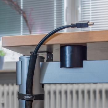 Preview: InLine® Kabelgefelchtschlauch Polyester, selbstverschließend, schwarz, 10mm, 1m