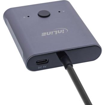 Preview: InLine® USB-C Switch, bidirektionaler Umschalter, 8K, 10Gb/s, 100W