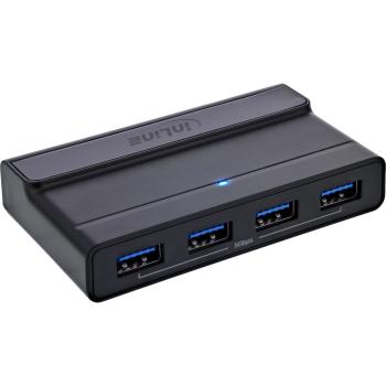 Preview: InLine® USB-C Switch, Umschalter für 2 PCs, 4-Port Hub, USB 3.2 Gen.1, schwarz