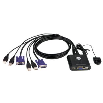 Preview: ATEN CS22U KVM-Switch 2-fach, VGA, USB, mit Kabelfernbedienung