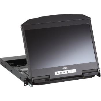 Preview: ATEN CL3800NW DE Kurze Dual-Rail 18,5"-LCD-Konsole (USB HDMI DVI VGA) DE-Layout