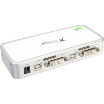 Preview: InLine® KVM Switch, DVI, 2-fach, USB (4-fach), mit Audio