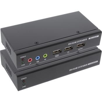 InLine® DVI USB KVM Extender, Verlängerung über UTP, mit Audio, bis 50m