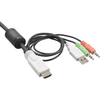 Preview: InLine® KVM Switch, 2-fach, HDMI, USB, mit Audio, integr. Kabel