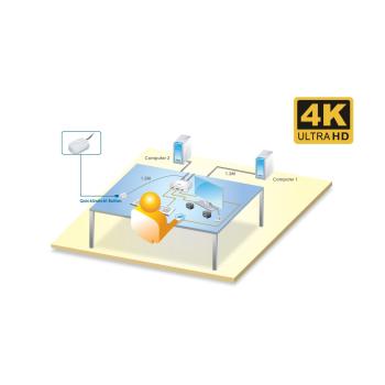 Preview: InLine® KVM Switch, 2-fach, USB-C + HDMI zu HDMI, 4K, mit Audio, integr. Kabel