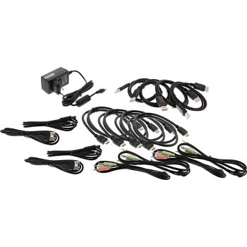 Preview: InLine® KVM Desktop Switch, 4-fach, Dual Monitor, DP + HDMI, 4K, USB 3.0, Audio