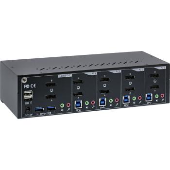 Preview: InLine® KVM Desktop Switch, 4-fach, Dual-Monitor DP 1.2, 4K, USB 3.0, Audio