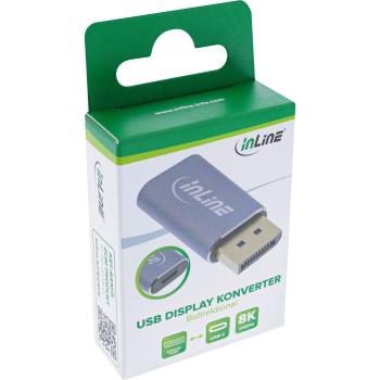 Preview: InLine® USB Display Konverter, DisplayPort zu USB-C bidirektional, 8K