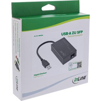 Preview: InLine® USB-A zu SFP Gigabit Fiber Netzwerkadapter (10/100/1000 Mb/s)