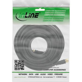 Preview: InLine® SAT-Anschlusskabel, 2x geschirmt, 2x F-Stecker, >85dB, schwarz, 10m