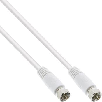 InLine® SAT-Anschlusskabel, 2x geschirmt, 2x F-Stecker, >75dB, weiß, 0,5m