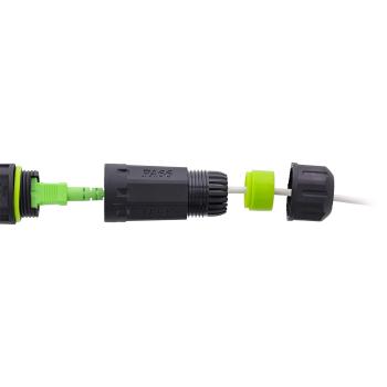 Preview: InLine® LWL-Kabelkupplung SC, kurz, IP68, 2x SC Buchse, M20