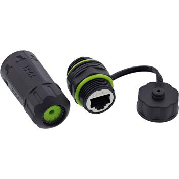 InLine® Patchkabelkupplung, kurz, Cat.6A, IP68, 2x RJ45 Buchse, geschirmt