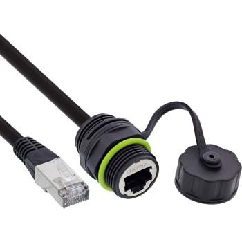 InLine® Patchkabelkupplung Cat.6A, IP68, RJ45 Buchse zu Stecker, 20cm