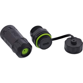 InLine® USB-C-Kabelkupplung, kurz, IP68, 2x USB-C Buchse, geschirmt