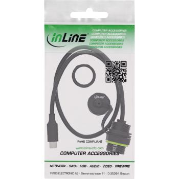 InLine® USB-C-Kabelkupplung, IP68, geschirmt, Buchse zu Stecker, 50cm
