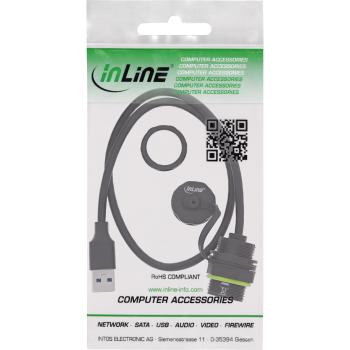 InLine® USB-A-Kabelkupplung, IP68, geschirmt, Buchse zu Stecker, 50cm