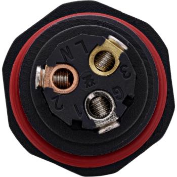 InLine® Netzkabelkupplung, IP68, 3-polig, 3-Wege, M20, schwarz