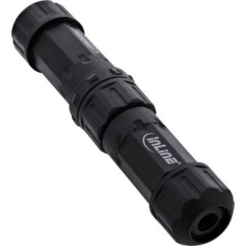 InLine® Netzkabelkupplung, IP68, 3-polig, Stecker/Buchse, M20, schwarz