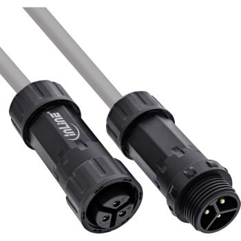 Preview: InLine® Netzkabelkupplung, IP68, 3-polig, Stecker/Buchse, M20, schwarz
