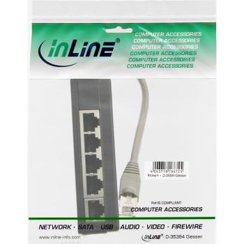 Preview: InLine® ISDN Verteiler, 5x RJ45 Buchse, 15cm Kabel, mit Endwiderständen