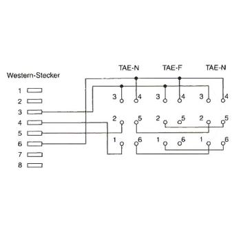 Preview: InLine® TAE Adapterkabel, RJ45 Stecker auf TAE NFN Dose, 20cm