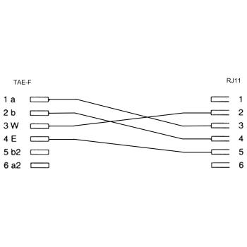 Preview: InLine® TAE-F Adapter, TAE-F Stecker auf RJ11 Buchse, für Import Telefone