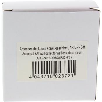 Preview: InLine® Antennensteckdose + SAT, geschirmt, AP/UP - Set