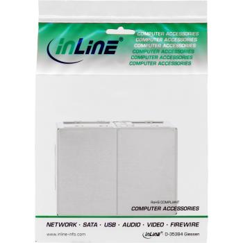 Preview: InLine® Patchkabelkupplung Cat.6, 2x RJ45 Buchse, geschirmt