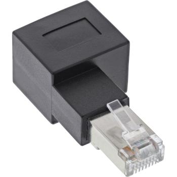 Preview: InLine® Patchkabel-Adapter Cat.6A, RJ45 Stecker/Buchse, 90° rechts gewinkelt