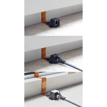 Preview: InLine® Patchkabel Fensterdurchführung, 2x RJ45 Buchse, ungeschirmt, 0,3m
