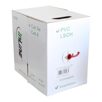 Preview: InLine® Patchkabel Cat.5e, rot, SF/UTP, AWG26, PVC, 100m
