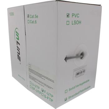 Preview: InLine® Patchkabel Cat.5e, grau, F/UTP, AWG26 CCA, PVC, 100m