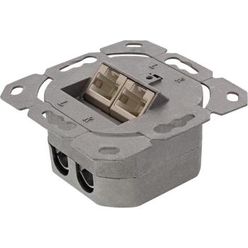 Preview: InLine® Cat.6 Anschlussdose, AP/UP 2x RJ45 Buchse, RAL9010, weiß, senkrecht