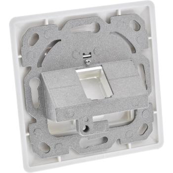 Preview: InLine® Rahmenset für 1x RJ45 Bu/LSA Einsatz, Keystone SNAP-In, weiß RAL9010