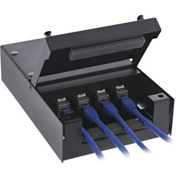 Preview: InLine® Anschlussdose Aufputz für 4x Keystone RJ45 Buchse, Metall, schwarz
