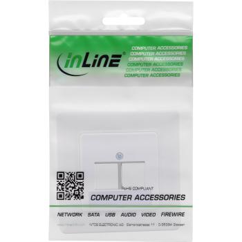 Preview: InLine® Rahmenset für 2x RJ45 Bu/LSA Einsatz 90°, Keystone SNAP-In, weiß RAL9010