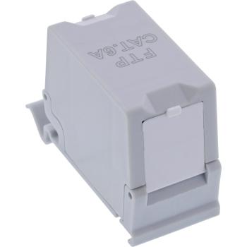 Preview: InLine® Cat.6A RJ45 Doppelkupplung für Hutschiene
