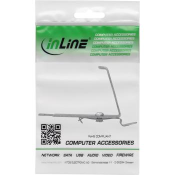 Preview: InLine® Keystone SNAP-In Metall-Modulhalter, 1-fach für Hutschiene, mit Lasche