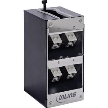 InLine® Verteilerkasten 4-Port Cat.6A Wand-/Hutschiene inkl. Keystone-Module