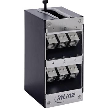 InLine® Verteilerkasten 6-Port Cat.6A Wand-/Hutschiene inkl. Keystone-Module
