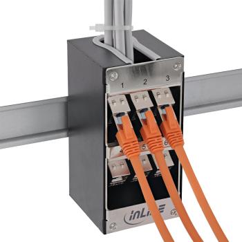 InLine® Verteilerkasten 6-Port Cat.6A Wand-/Hutschiene inkl. Keystone-Module
