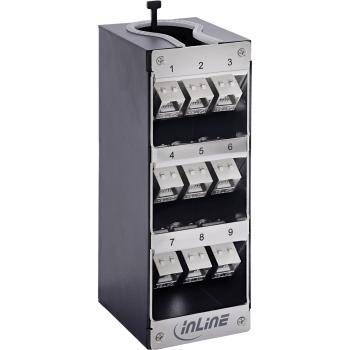 InLine® Verteilerkasten 9-Port Cat.6A Wand-/Hutschiene inkl. Keystone-Module