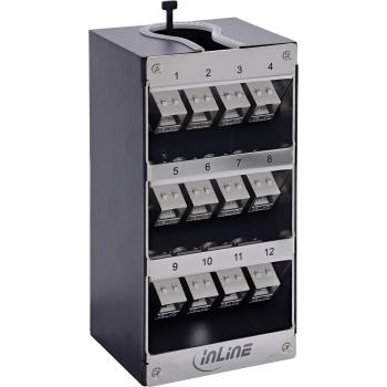 InLine® Verteilerkasten 12-Port Cat.6A Wand-/Hutschiene inkl. Keystone-Module