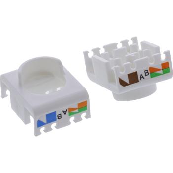 Preview: InLine® Keystone RJ45 Buchse, geschirmt, Cat.6A, blau 8er Pack